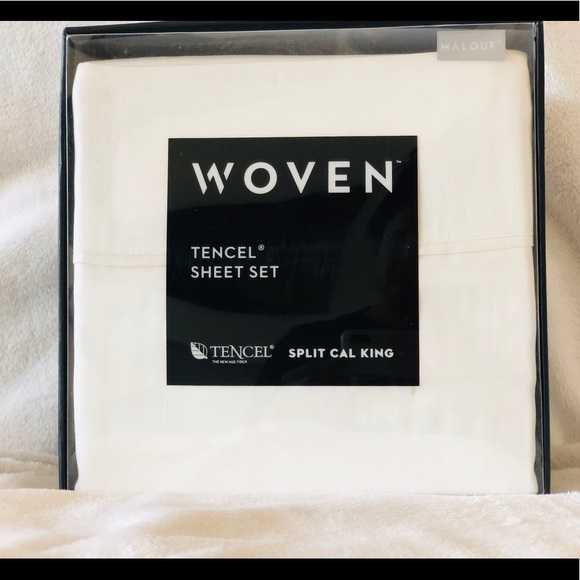 WOVEN TENCEL SPLIT CAL KING SHEET SET - Picture 2 of 6